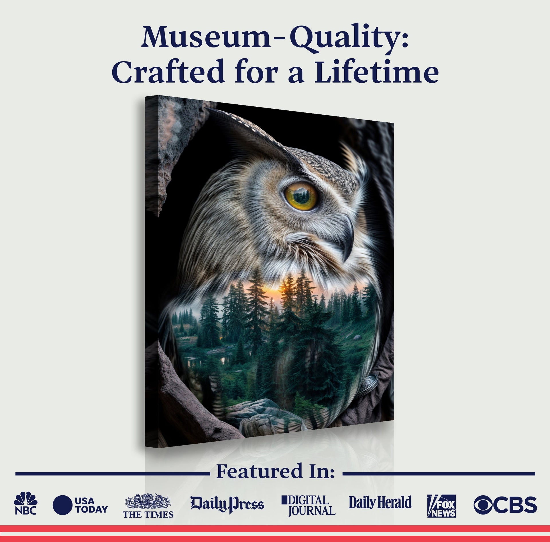 Owl Double Exposure Wall Art