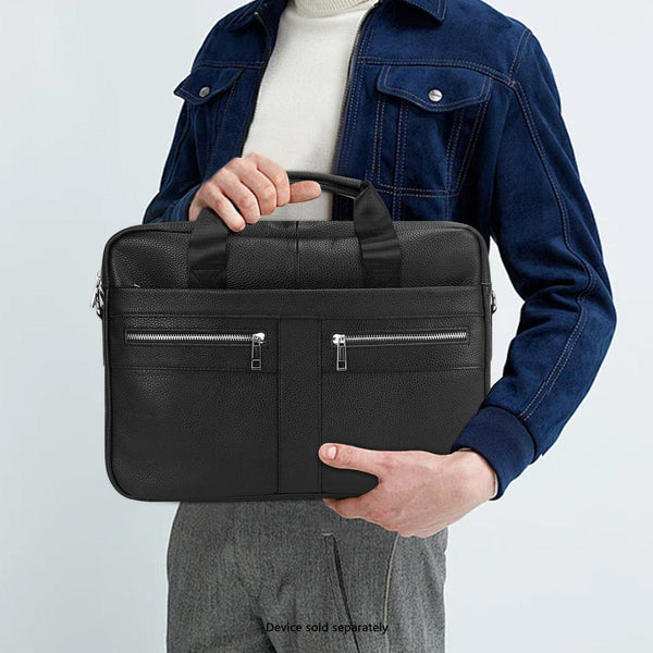 Genuine Leather Business Bag Briefcase - Laptops up to 16-inch