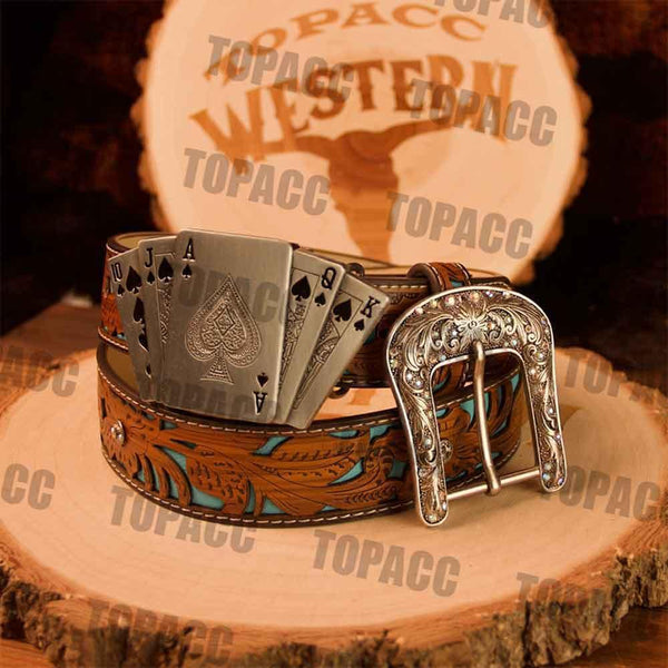 Turquoise Belt with Vintage Lighter Buckle - Gifts for You 'n Me