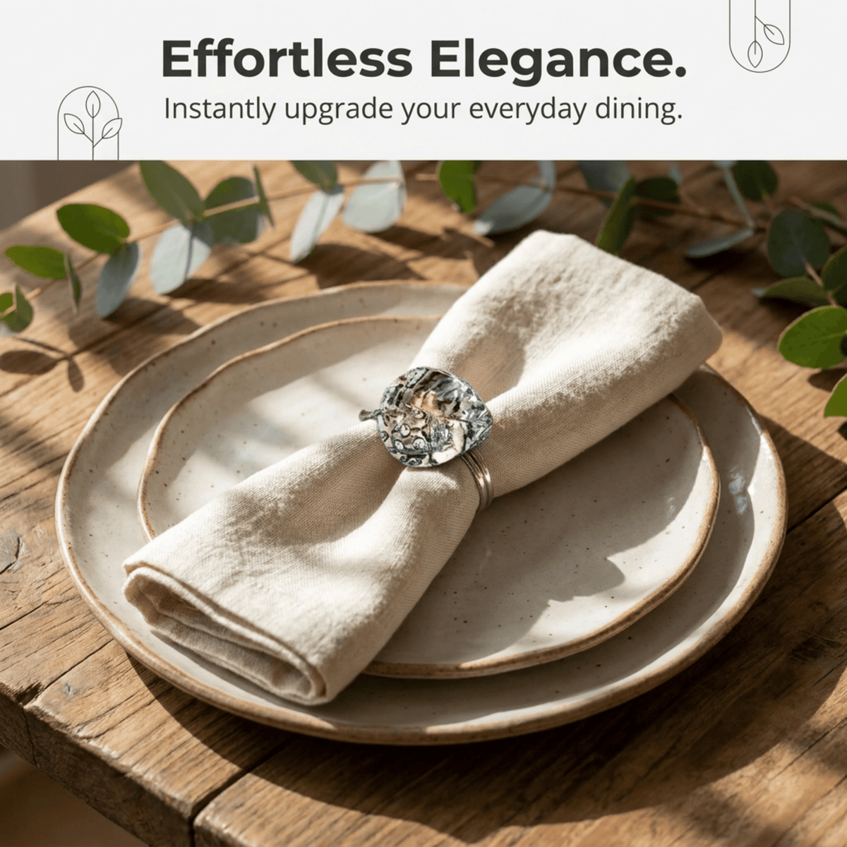 Silver Ladybug Napkin Rings – Set of 4