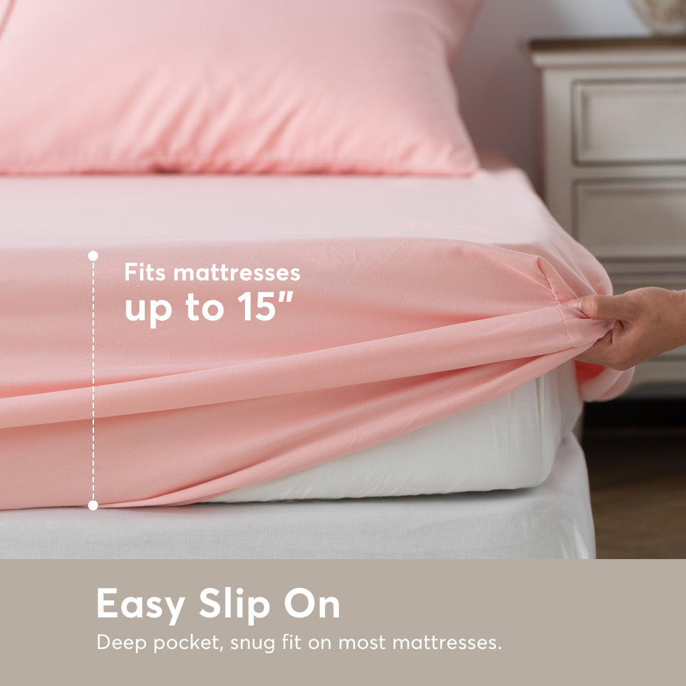 Kasentex Duvet Cover Bedding Set with Duvet Cover, Pillowcase, Fitted Sheet, Hypoallergenic and Breathable, Room Decor, Graduation Gifts