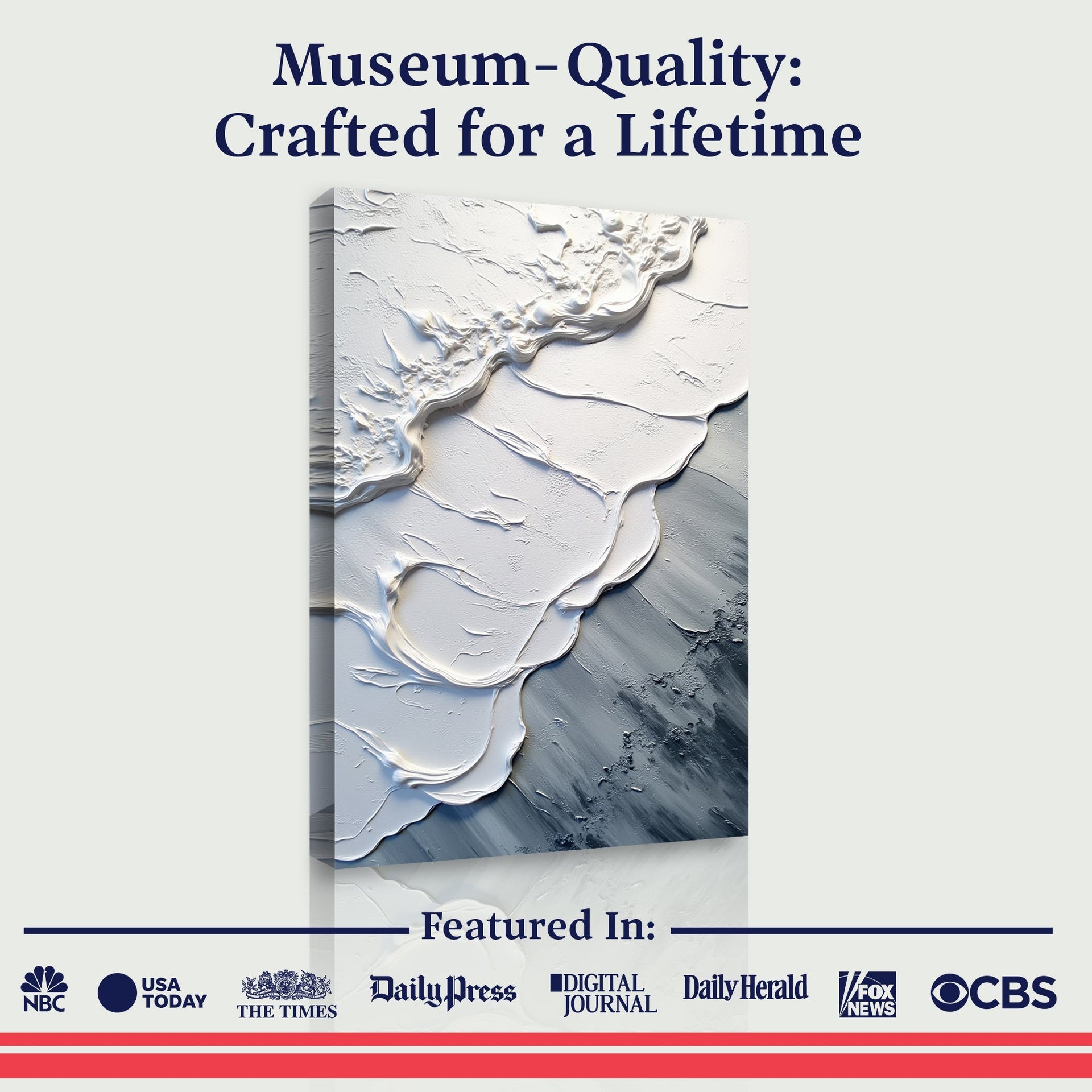 Abstract Minimalist Wave Impasto Wall Art II Tailored Canvases