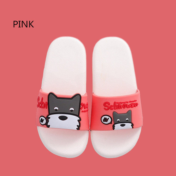 Kids Summer Dog Slippers Slide Beach Flip Flops Comfortable Thick Sole Girls Flat Shoes Quick-Dry Flip Flop Slides Water Resistant All-Day Comfort Fit Wet Grip Soles