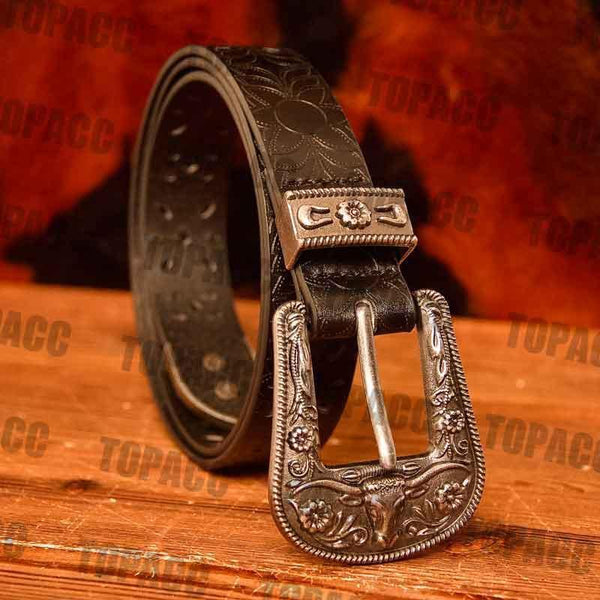 TOPACC Western Hollow PU Leather Belts Cowgirl Leather Designer Belts - Gifts for You 'n Me