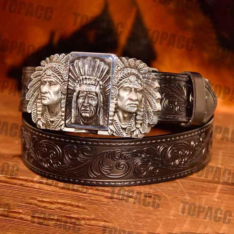 Indian Glow Buckle - Black Belt - Gifts for You 'n Me