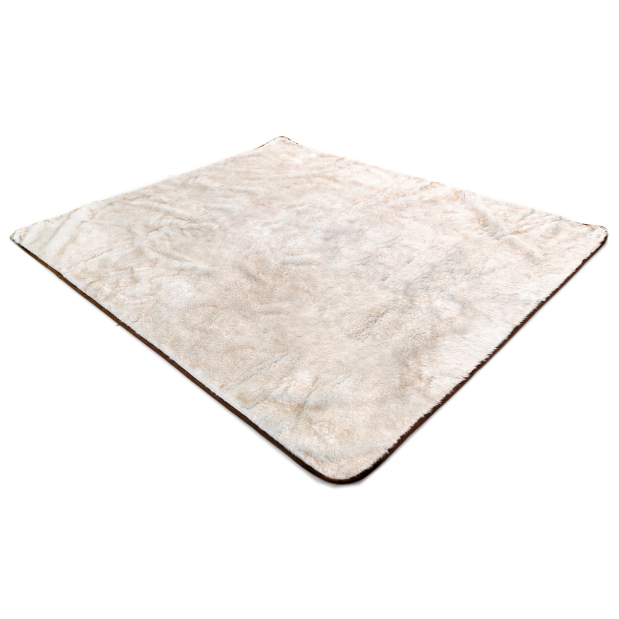 PupProtector™ Summer Short Fur Waterproof Throw Blanket - White with Brown Accents