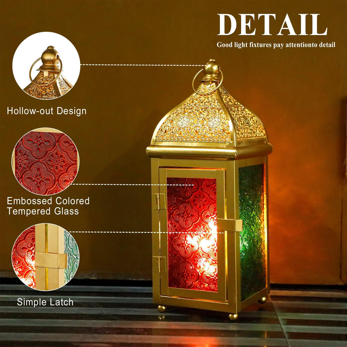 Gold Moroccan Lantern 12