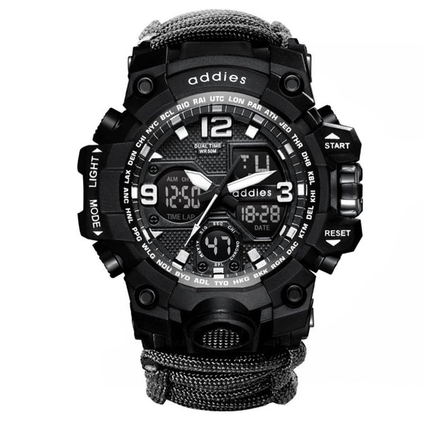 Military Survival  Men Watch With Compass/whistle /scraper/Waterproof 30M Outdoor Men Sports G Style -Shock Watch Relogio Masculino