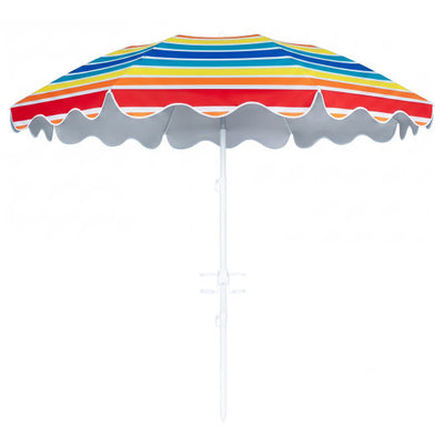6.5 FT Beach Umbrella UPF 50+ with Sand Anchor for Garden Pool Backyard-Multicolor