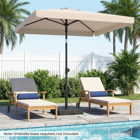6.5 x 4.3 Feet Rectangular Outdoor Balcony Umbrella with Tilt Adjust Button-Beige