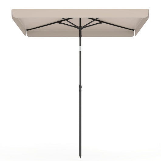 6.5 x 4.3 Feet Rectangular Outdoor Balcony Umbrella with Tilt Adjust Button-Beige