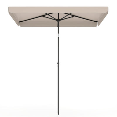 6.5 x 4.3 Feet Rectangular Outdoor Balcony Umbrella with Tilt Adjust Button-Beige