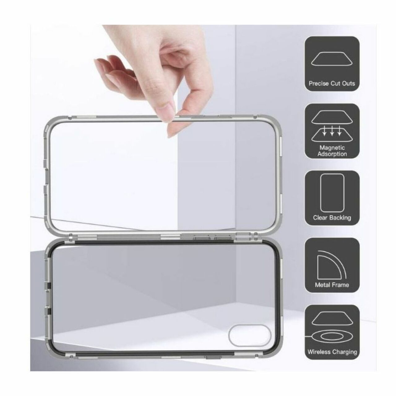 3-Pack Magnetic Snap-on Case for Apple iPhone X or XS