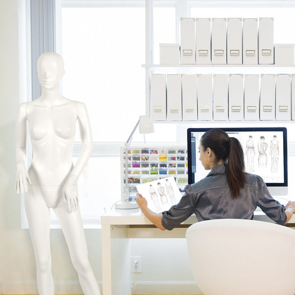 5.8 ft Plastic Female Mannequin Adjustable Detachable Manikin with Metal Stand