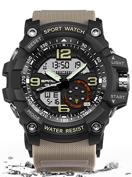 NEW Sport Analog-Digital Watch For Men and Woman  Waterresistant 50M Professional Waterproof Quartz Large Dial Military Wristwatches  With Night Mode