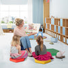 6 Pieces Multifunctional Hexagon Toddler Floor Cushions Classroom Seating with Handles-Multicolor