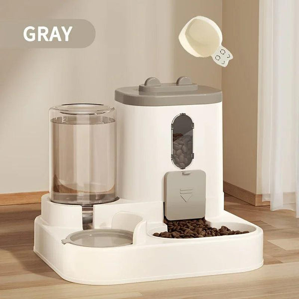 2 in 1 Automatic Pet Feeder with Water Dispenser Gravity Dog Cat Food Bowl