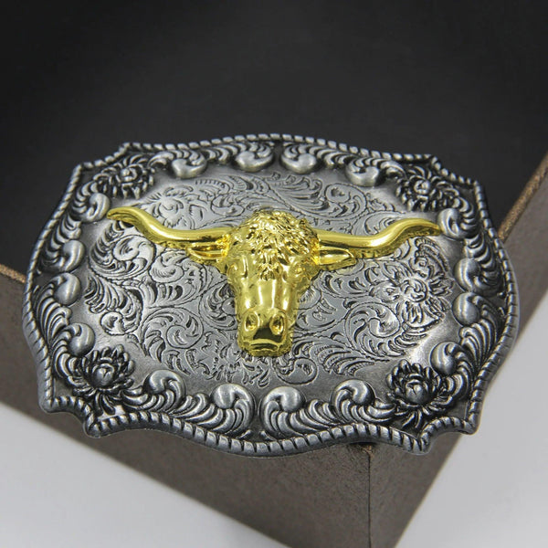 TOPACC Texas Longhorn Bull Buckle Bronze/Two Tone - Gifts for You 'n Me