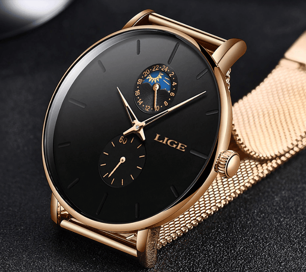 Women's Elegant Waterproof Watch With Chronometers And Braided Stainless Steel Bracelet Excellent Design Perfect Gift