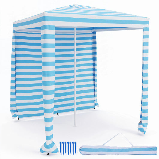 6.6 x 6.6 Feet Foldable and Easy-Setup Beach Canopy With Carry Bag-Blue