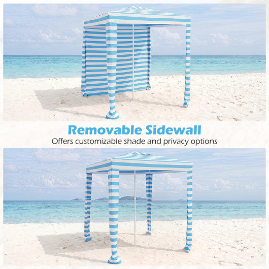 6.6 x 6.6 Feet Foldable and Easy-Setup Beach Canopy With Carry Bag-Blue