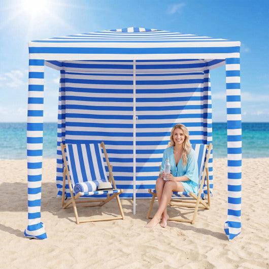 6.6 x 6.6 Feet Foldable and Easy-Setup Beach Canopy With Carry Bag-Navy