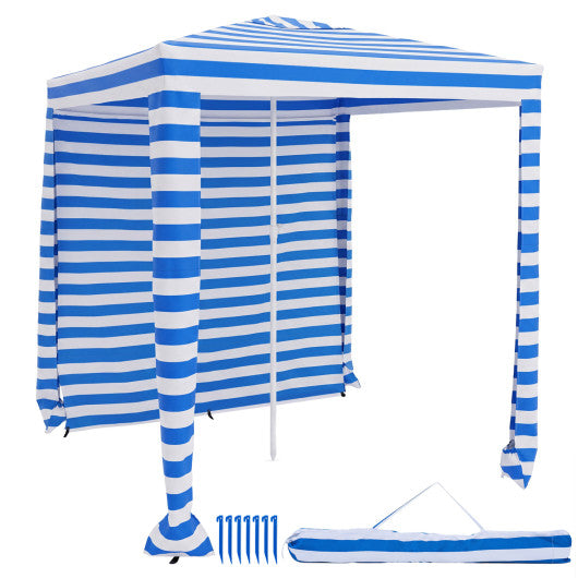 6.6 x 6.6 Feet Foldable and Easy-Setup Beach Canopy With Carry Bag-Navy