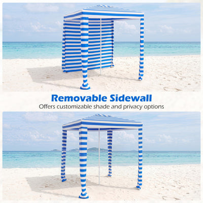 6.6 x 6.6 Feet Foldable and Easy-Setup Beach Canopy With Carry Bag-Navy
