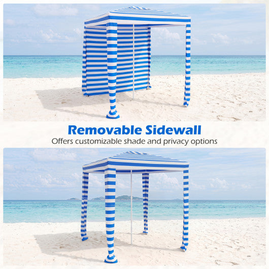 6.6 x 6.6 Feet Foldable and Easy-Setup Beach Canopy With Carry Bag-Navy