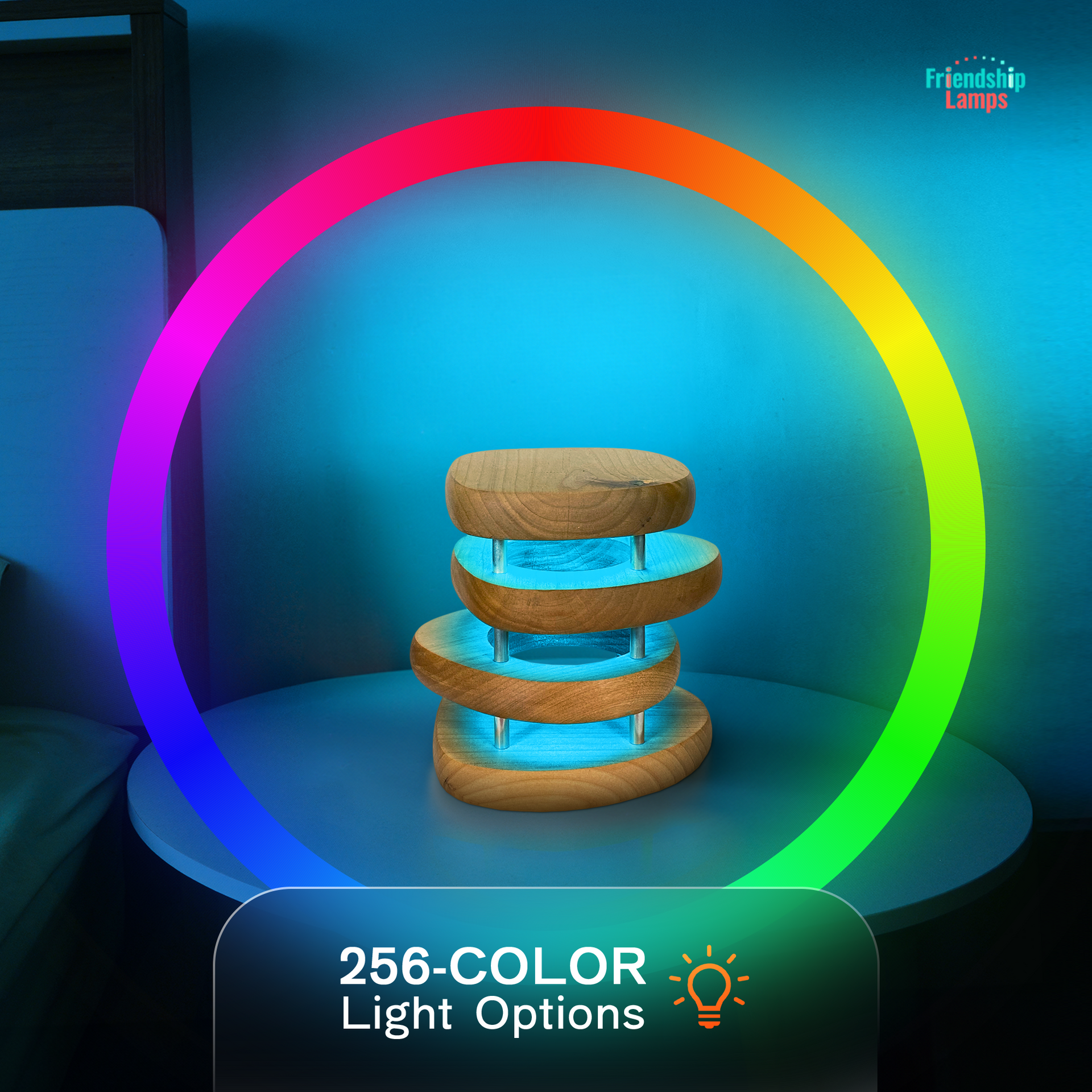 Mid-Century Design Friendship Lamp – Retro Wi-Fi Touch Lamp | Stay Connected Through Time & Distance