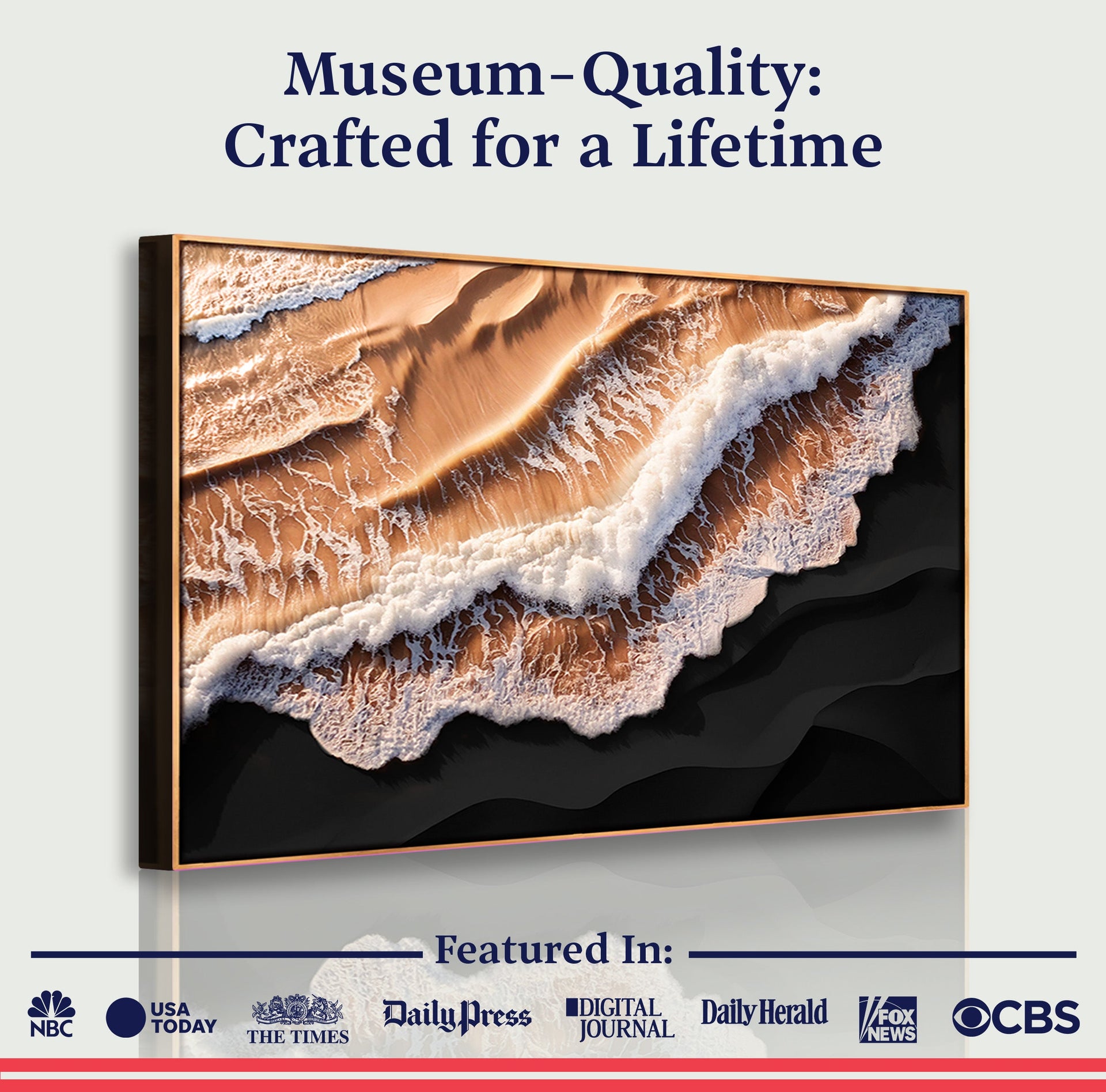 Amber Ocean Waves Wall Art