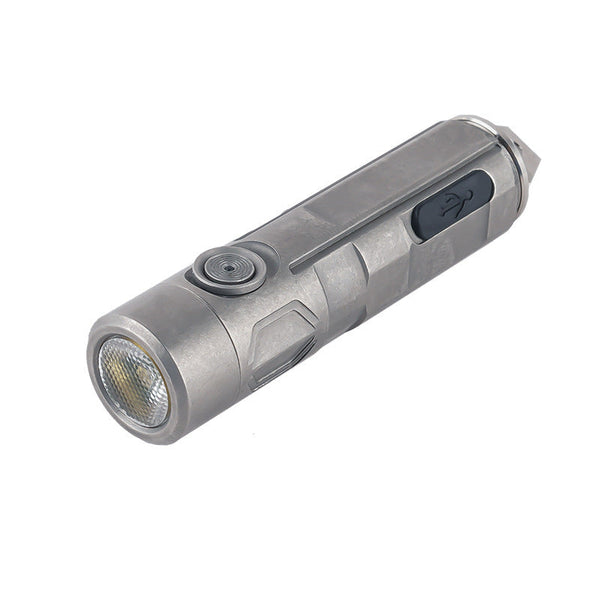Tri Color Titanium Alloy LED Flashlight Pocket EDC Rechargeable Small Powerful Flashlight High Lumens Wautton Outdoor Gear