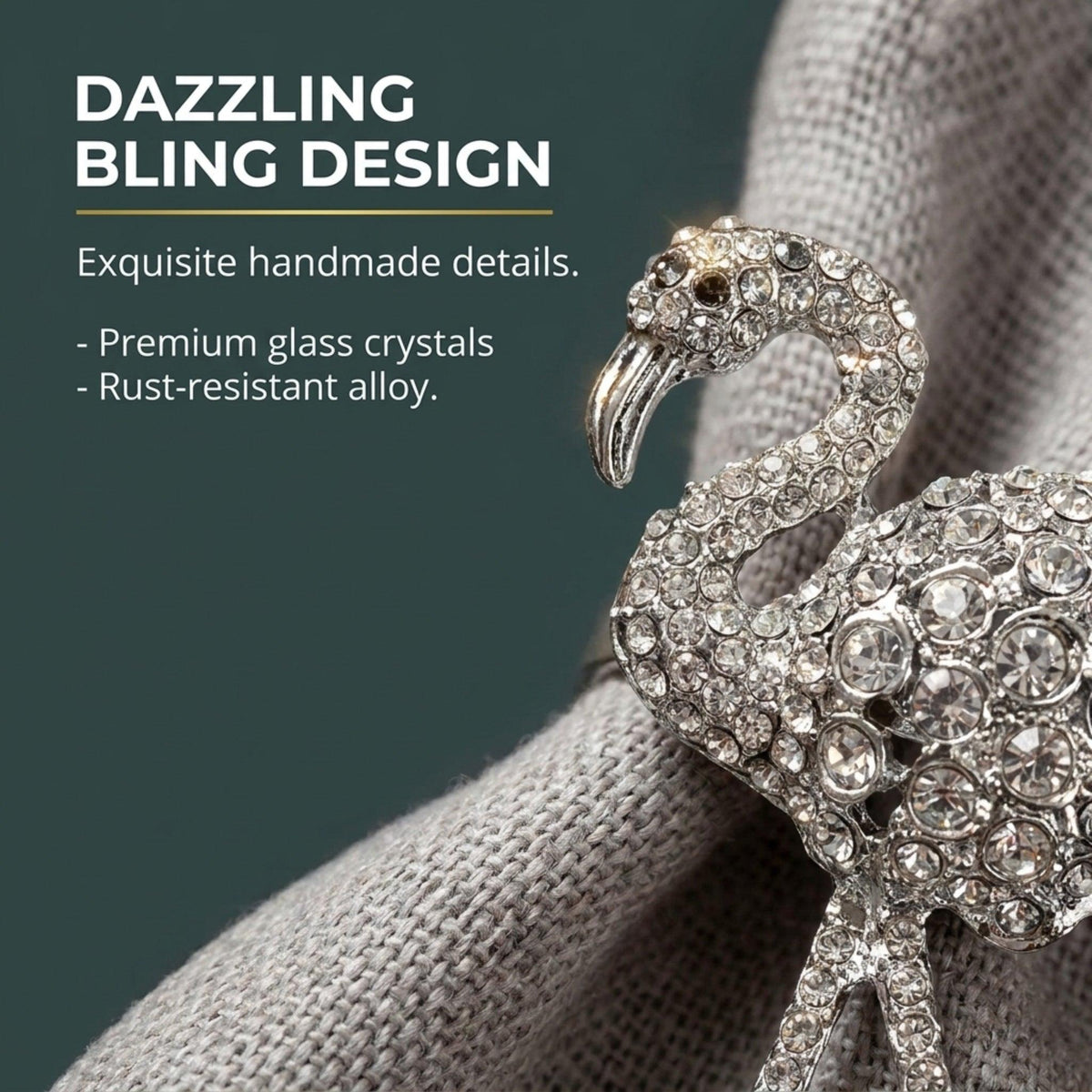Silver Flamingo Napkin Rings – Tropical Charm