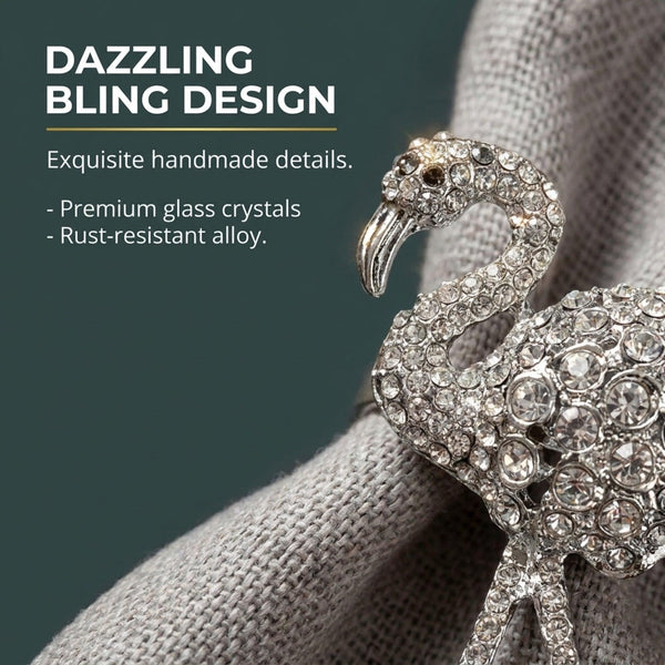 Silver Flamingo Napkin Rings – Tropical Charm