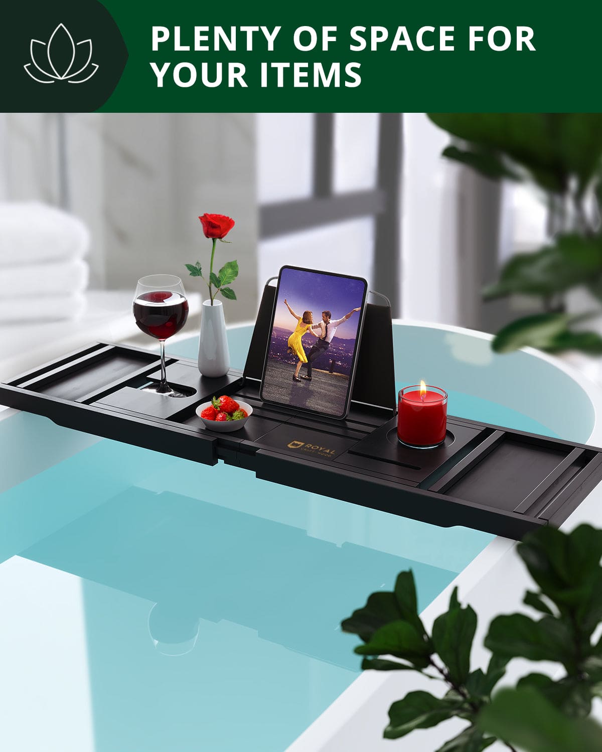 Bathtub Caddy Tray, Black