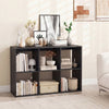6 Cube Bookshelf with Back Guardrail for Living Room Bedroom-Black