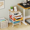 6-Drawer Rolling Storage Cart with Wooden Tabletop-Macaron