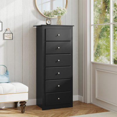 6 Drawers Chest Dresser Clothes Storage Bedroom Furniture Cabinet-Black