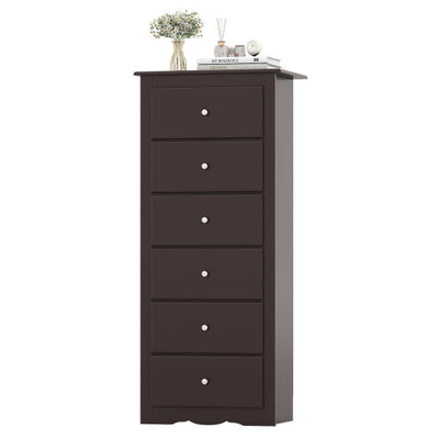 6 Drawers Chest Dresser Clothes Storage Bedroom Furniture Cabinet-Brown