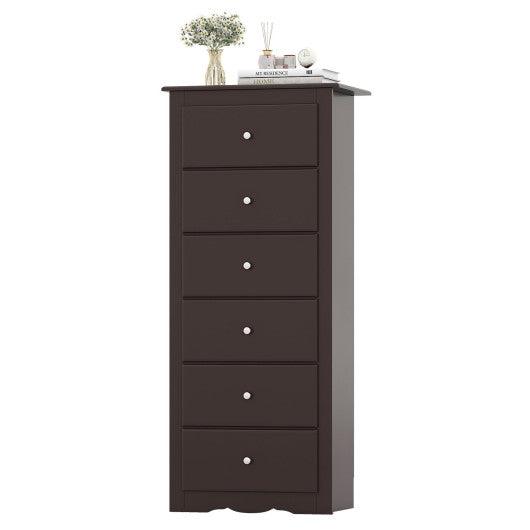 6 Drawers Chest Dresser Clothes Storage Bedroom Furniture Cabinet-Brown