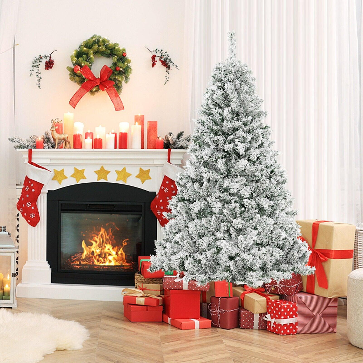 6/7/8 Feet Artificial Xmas Tree 3-Minute Quick Shape