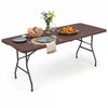 6 FT Plastic Fold-in-Half Camping Table-Coffee