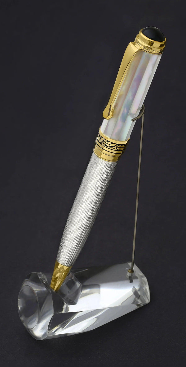Maestro® 925 Sterling Silver Ballpoint Pen - White Mother of Pearl Cap - Gifts for You 'n Me