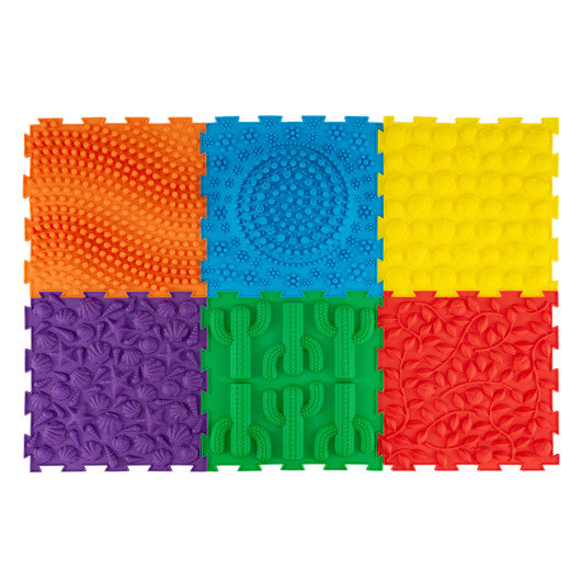 6 PCS Interlocking Sensory Mats with Rich Colors for Kids Adults-Multicolor