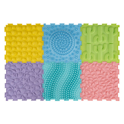 6 PCS Interlocking Sensory Mats with Rich Colors for Kids Adults-Color