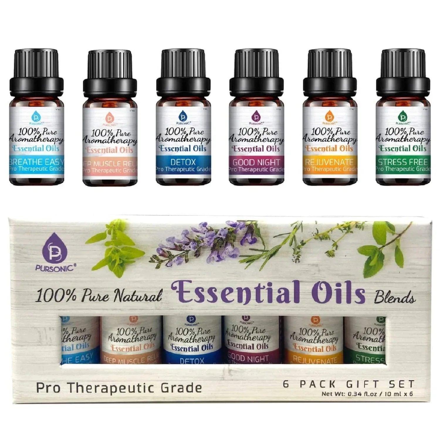 6 Pack of 100% Pure Essential Aromatherapy Oils Blends - Gifts for You 'n Me