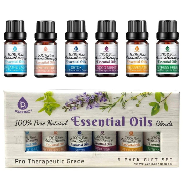 6 Pack of 100% Pure Essential Aromatherapy Oils Blends - Gifts for You 'n Me
