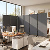 6 Panel Folding Privacy Screen Room Divider with Wheels-Gray