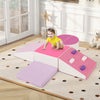 6-Piece Soft Play Set for Toddlers with Climbing Triangle and Ramp-Pink