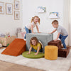 6 Pieces Foam Climbing Blocks for Kids with Slide and Tunnel-Gray